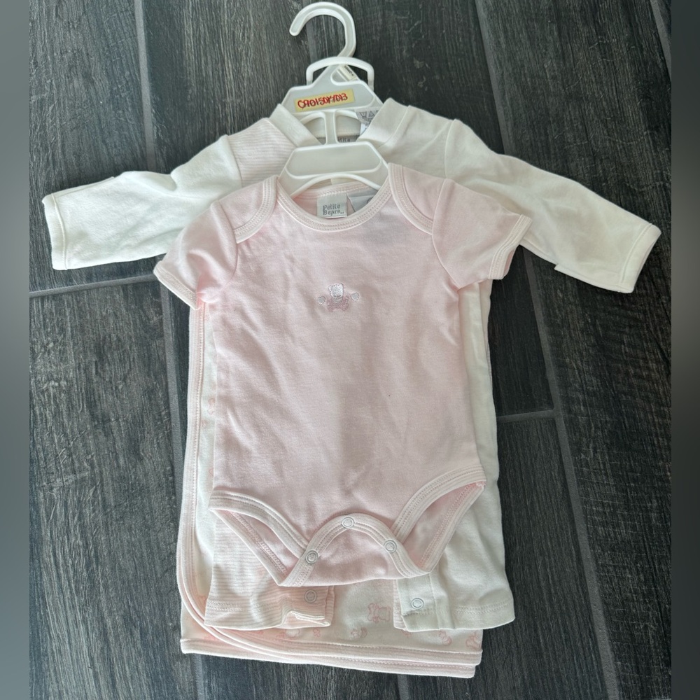 Pink and White Baby Onesies Set